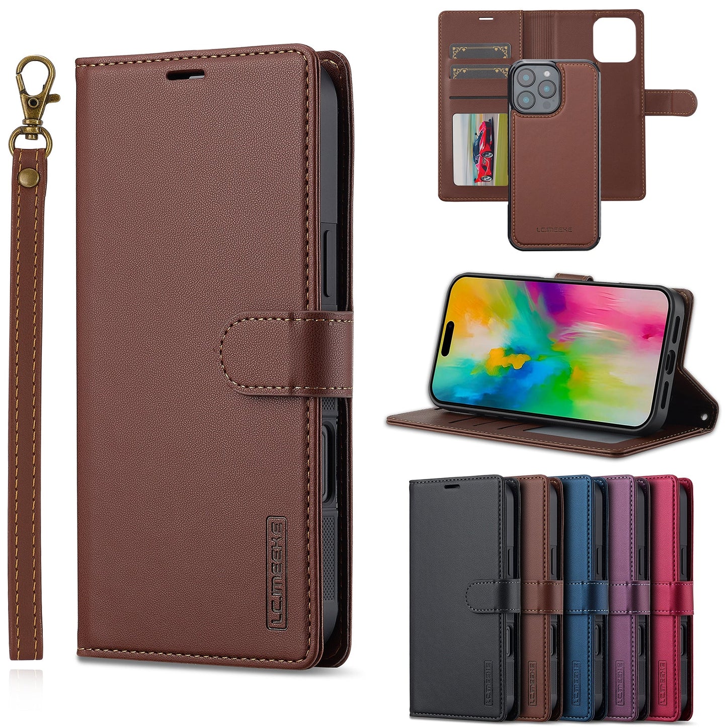 2-in-1 Detachable Magnetic Leather Folio Wallet Phone Case for iPhone 11 Pro Max