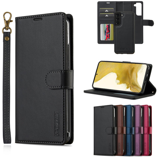 2-in-1 Detachable Magnetic Leather Folio Wallet Phone Case for Samsung Galaxy S21