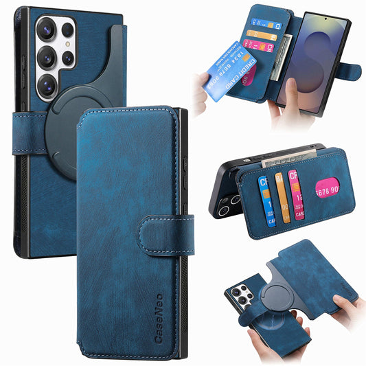 2-IN-1 RFID Blocking Magnetic Detachable Wallet Case for Samsung Galaxy S24 Ultra