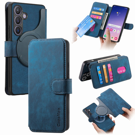 2-IN-1 RFID Blocking Magnetic Detachable Wallet Case for Samsung Galaxy S25+